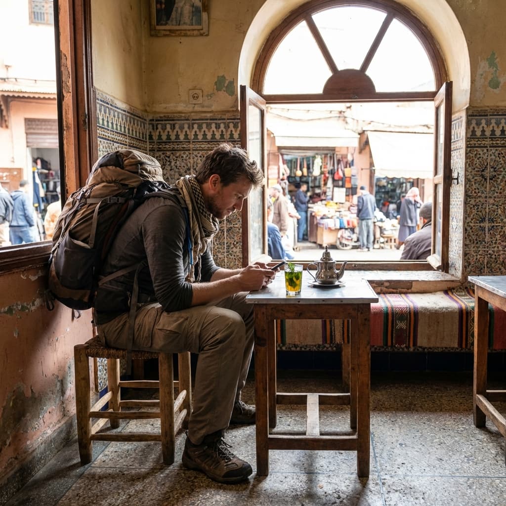 Traveller connected in Morocco
