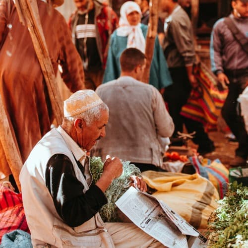 Coverage in the streets of Marrakech