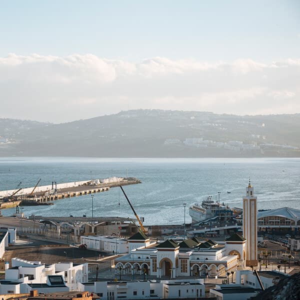 View of Tangier from the sea with active eSIM